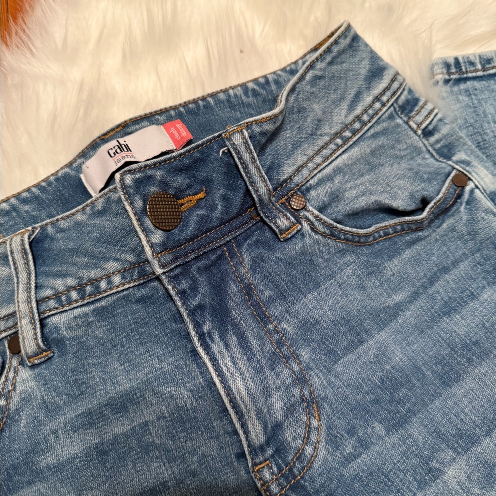 Cabi Skinny Jeans with splatter detail!
